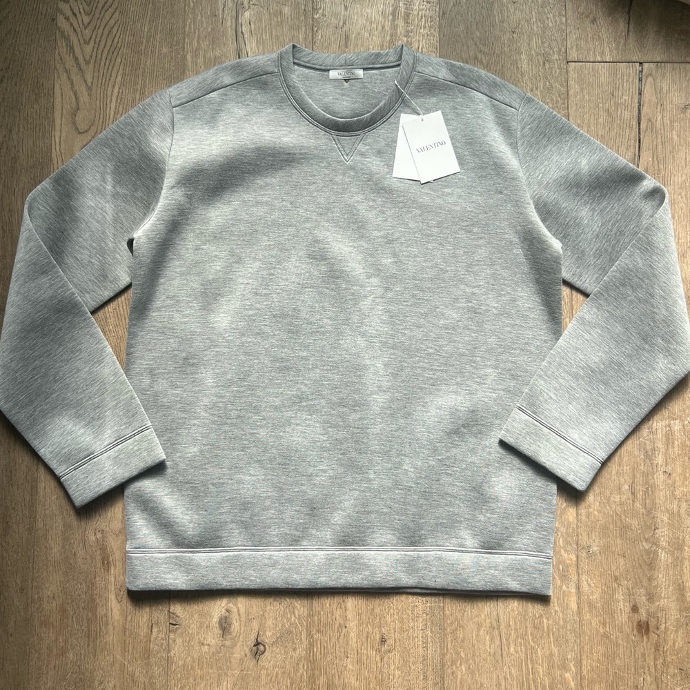 Valentino Men's Light Gray Crewneck Sweater